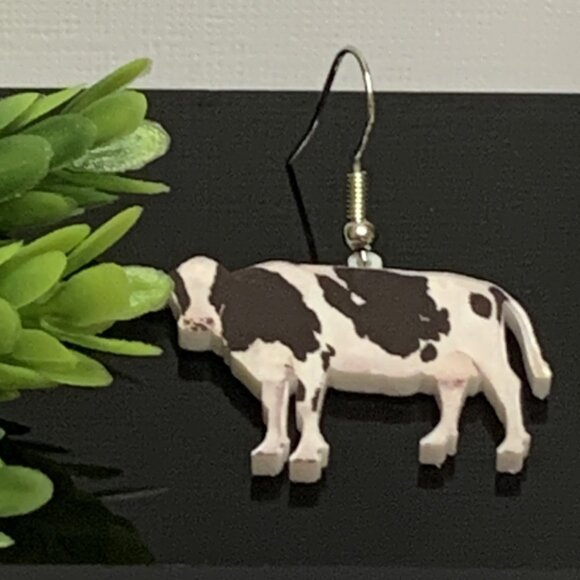 Cow Earring, Heifer Earring, Silly Animal Earring, Cow Jewelry, Gift Idea, Cow - Picture 1 of 8